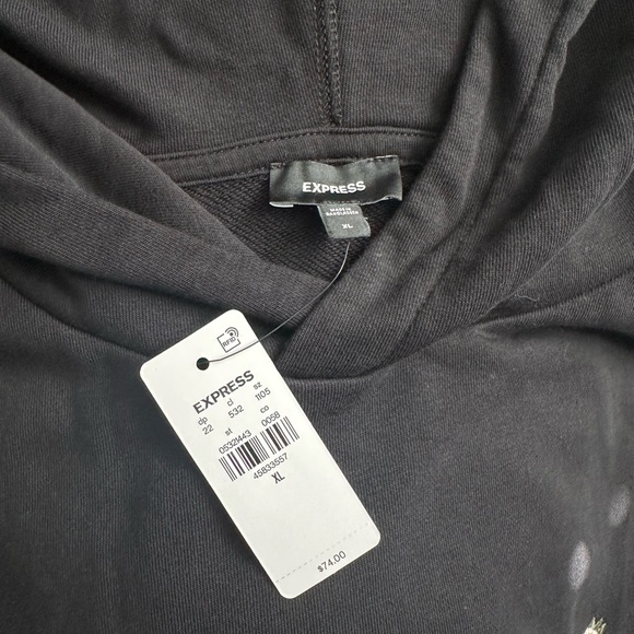 Express Men's Embroidered floral Hoodie - Picture 3 of 3